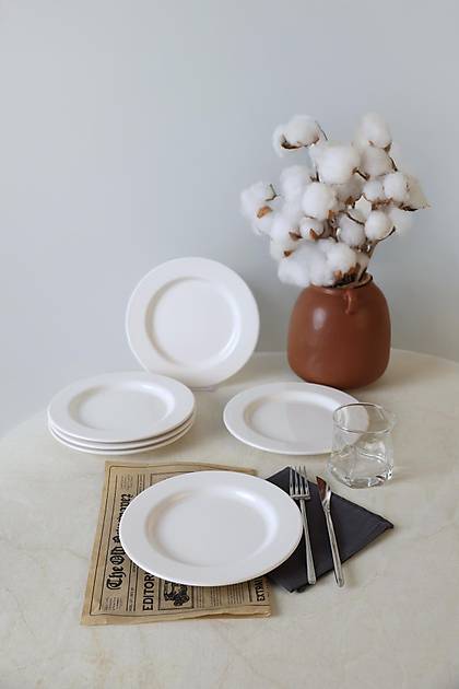 Beyaz Assos Pasta Taba�� 22 Cm 6 Adet 006