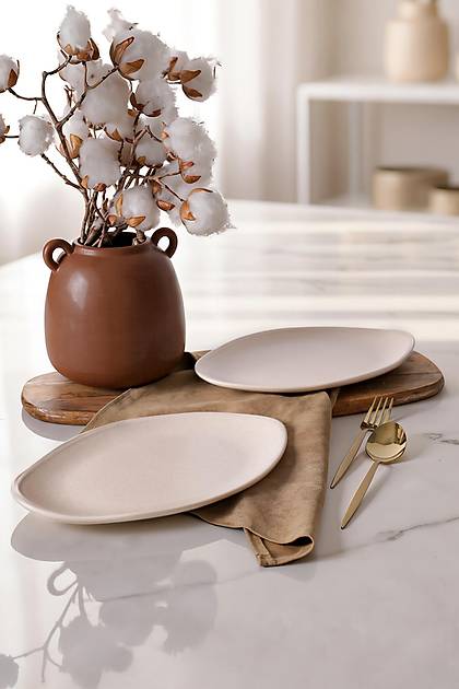 Mat Krem Bloom Kay�k Tabak 31 Cm 2 Adet 040