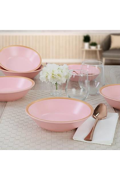 Mat Ak Pembe Gold Hitit Yemek Taba 18 Cm 6 Adet