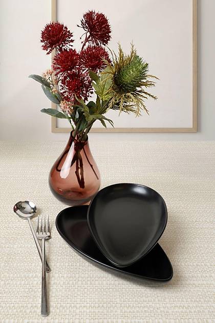 Mat Siyah Serenity Kayk Tabak 24 Cm 2 Adet 956