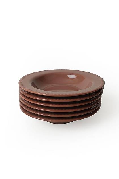 Kahverengi Bella Yemek Taba 21 Cm 6 Adet 605