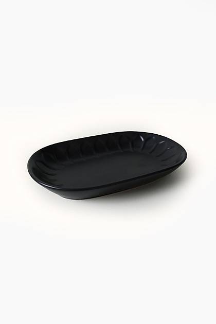 Mat Siyah Badem Kayk Tabak 25 Cm 2 Adet 956