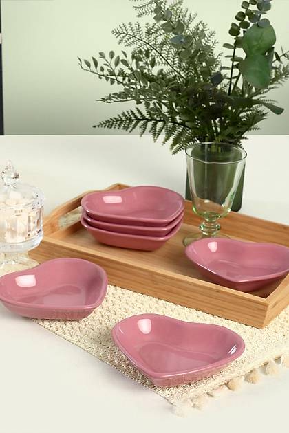 Gl Pembe Kalp erezlik 14 Cm 6 Adet - 559