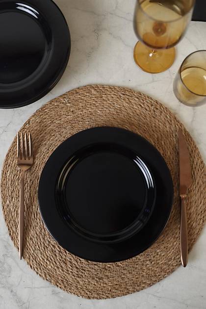 Siyah Assos Pasta Taba�� 22 Cm 6 Adet 650