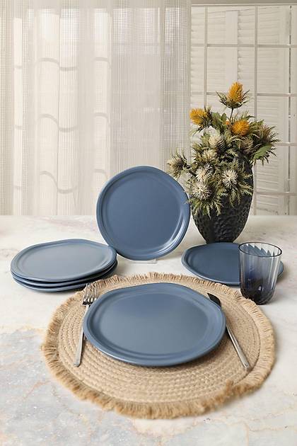 Mat Mavi Bloom Pasta Taba 24 Cm 6 Adet 399
