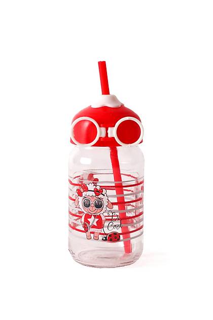 K�rm�z� Minyon Pipetli Cam Su �i�esi 370 cc