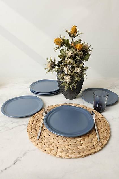 Mat Mavi Bloom Pasta Taba 24 Cm 6 Adet 399