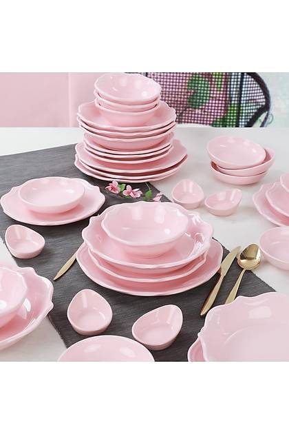 Romeo Ak Pembe Yemek/Kahvalt Takm 36 Para 6 Kiilik