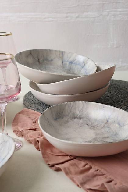 Wavy Marble Yemek Taba 23 Cm 6 Adet 17675