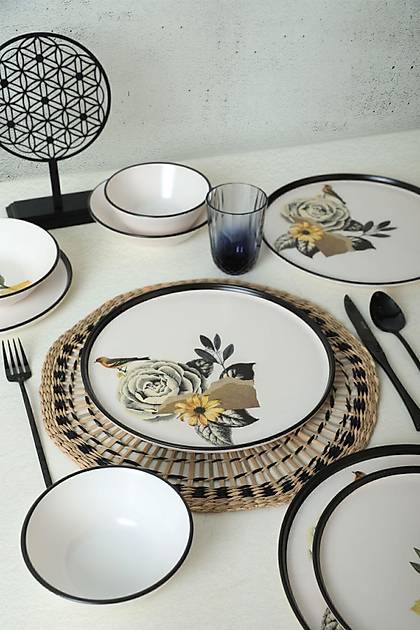Keraart Romantic Nature Yemek Takm 24 Para 6 Kiilik 20884-85