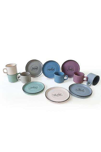 Keraart Rainbow Motto Stackable ay Takm 12 Para 6 Kiilik
