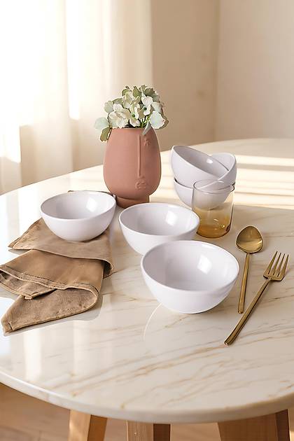 Beyaz Kera Kase 12 Cm 6 Adet 006