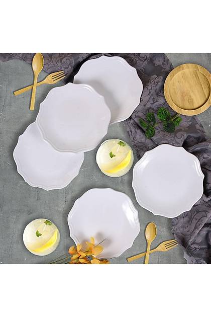 Beyaz Romeo Pasta Taba 21 Cm 6 Adet