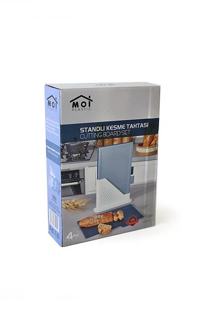 Standl� Kesme Tahtas� Seti 4 par�a - Mavi