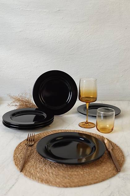 Siyah Assos Pasta Taba�� 22 Cm 6 Adet 650