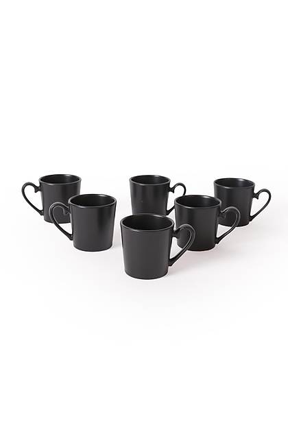 Mat Siyah Aura Kupa 9 Cm 6 Adet 956