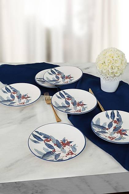 Keraart Blue Flowers Pasta Taba 20 Cm 6 Adet - 19768