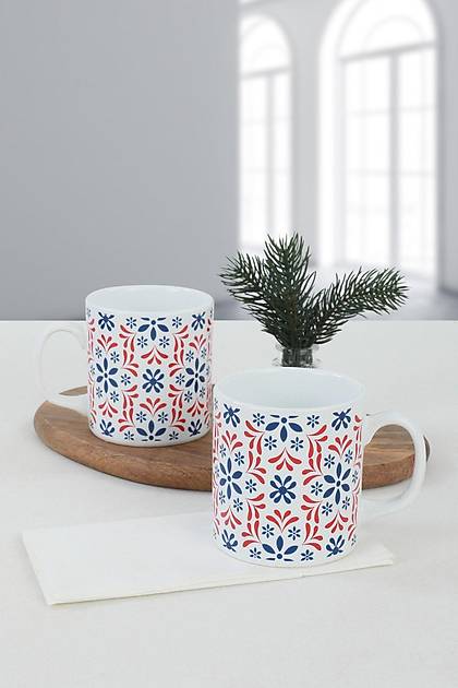 Red Pattern Kupa 9 Cm 2 Adet