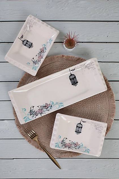 Retro Selen Kayk Tabak 18-33 Cm 3 Adet