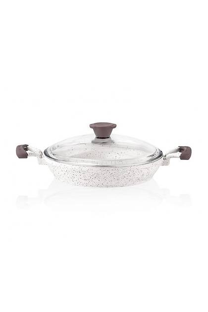 Gravita Kapakl Granit Dkm Sahan 22 cm Beyaz