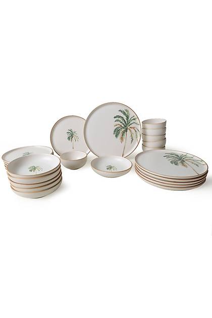 Bronze Palmiye Yemek Takm 24 Para 6 Kiilik 22901-02-03