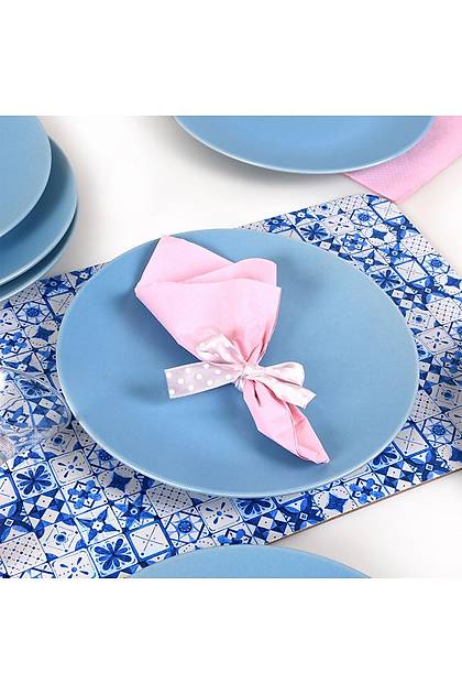 Buz Mavisi Ege Servis Taba 25 Cm 6 Adet