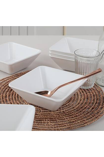 Mat Beyaz Siera orba Kasesi 15 Cm 6 Adet