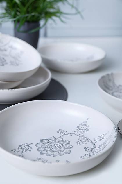Keraart Silver Bloom Yemek Taba 18 Cm 6 Adet 21469
