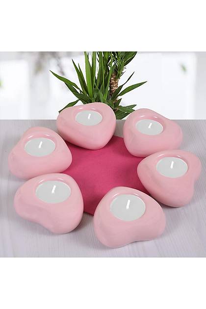 Ak Pembe Kalp Mumluk 6 Adet