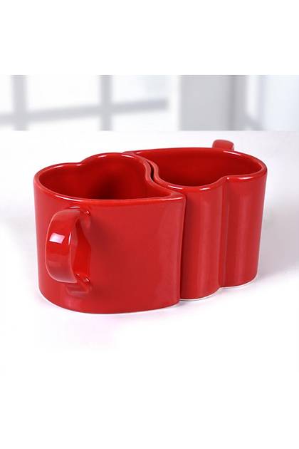 Krmz Kalp Kupa 10 cm 2 Adet