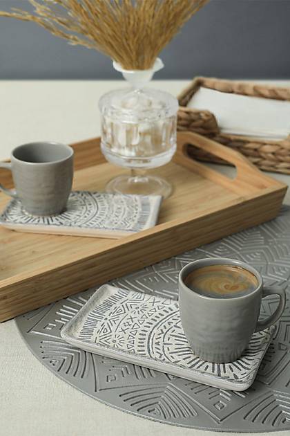 Keraart Stone Doalta Kahve Sunum Seti 4 Para 2 Kiilik 21426