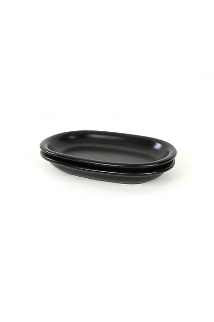 Mat Siyah Hitit Kayk Tabak 22 Cm 2 Adet