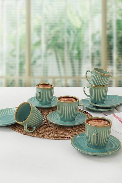Teal Line Kahve Fincan Takm 12 Para 6 Kiilik