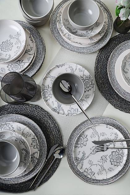 Keraart Silver Bloom Yemek Takm 24 Para 6 Kiilik 21469-70-71