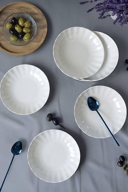 Beyaz Sirius Yemek  Taba 20 Cm 6 Adet 004