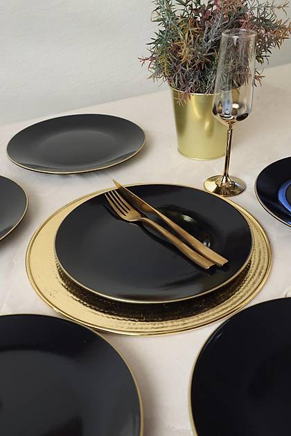 Siyah Gold Ege Servis Taba 26 Cm 6 Adet