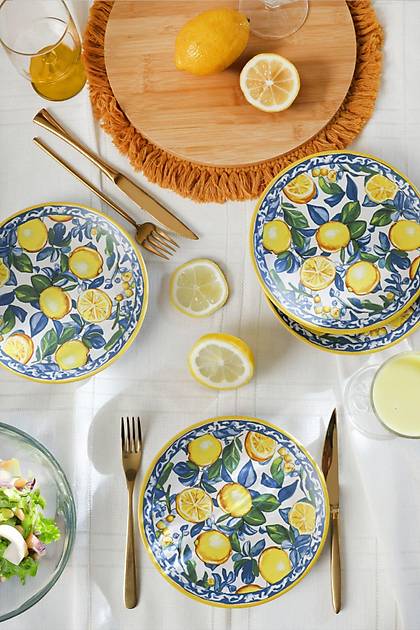 Lemon Glow Ege Pasta Taba 20 Cm 4 Para 22637