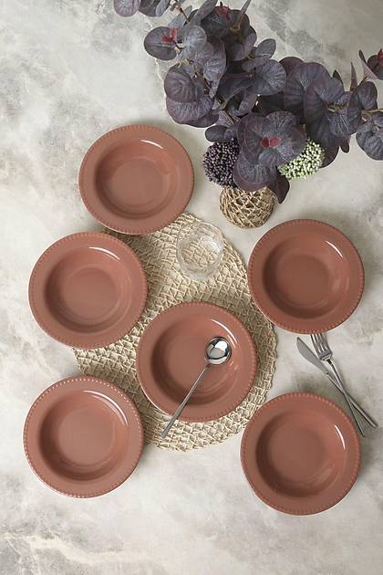 Kahverengi Bella Yemek Taba 21 Cm 6 Adet 605