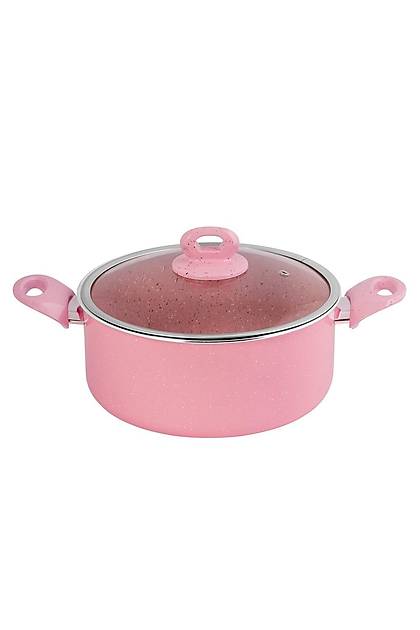 Granit Derin Tencere Pembe 22 Cm