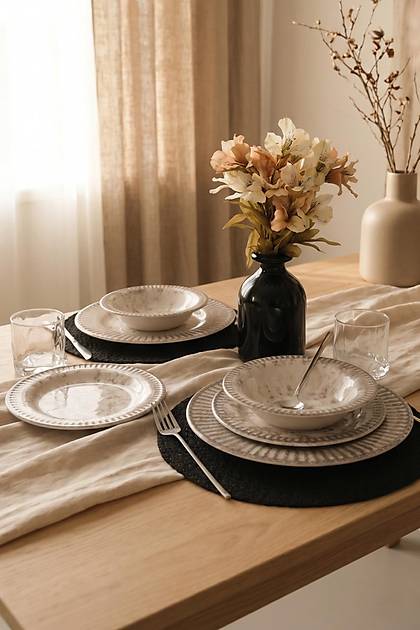 Deep Moon Brown Yemek Tak�m� 6 Par�a 2 Ki�ilik 22880-88