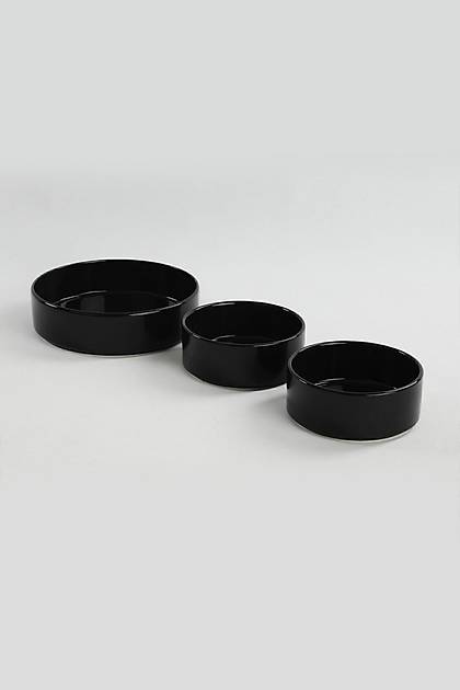 Siyah Stackable Salata/erez Seti 3 Para