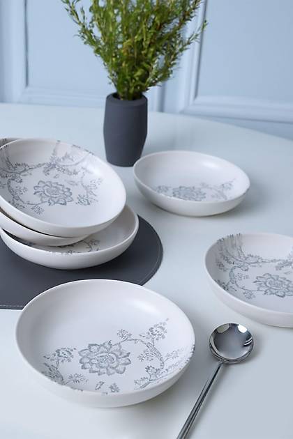 Keraart Silver Bloom Yemek Taba 18 Cm 6 Adet 21469