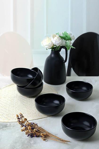 Mat Siyah Bulut Kase 12 Cm 6 Adet 956