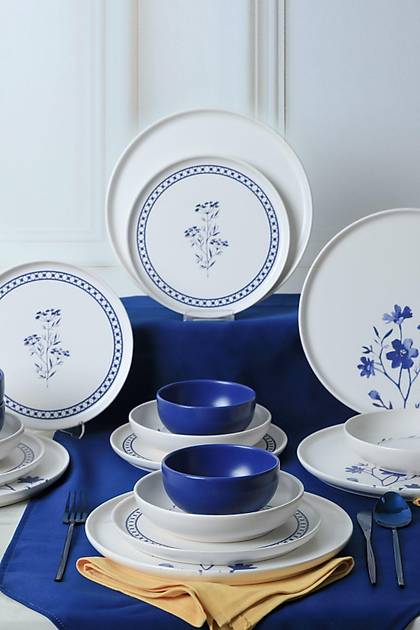 Blue Blossom Nordic Yemek Takm 24 Para 6 Kiilik 21428-29-30
