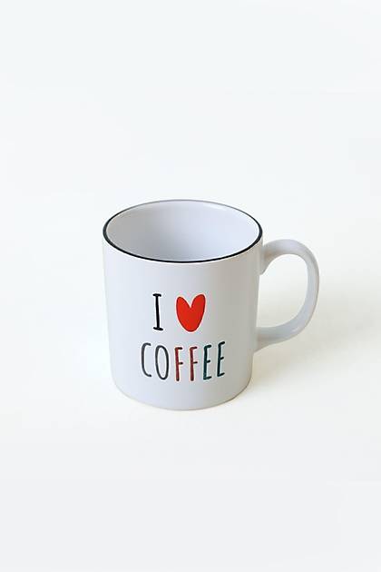 Keraart I Love Coffee Silindir Kupa 10 Cm