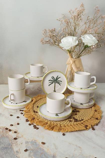 Palmiye Stackable ay Takm 12 Para 6 Kiilik 22642