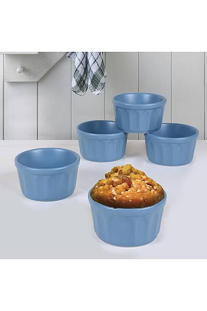 Mat Mavi Sufle Kase 9 cm 6 Adet
