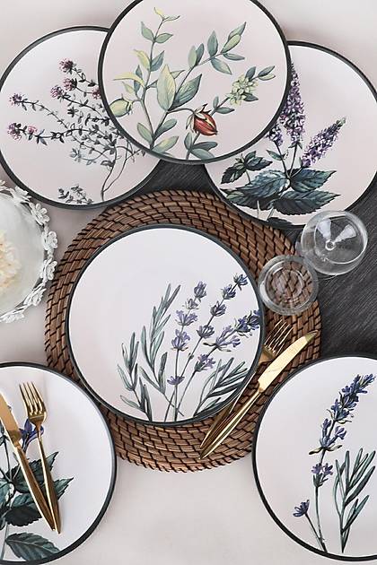 Keraart iek Bahesi Servis Taba 25 Cm 6 Adet - 18938-39-40-41-42-43