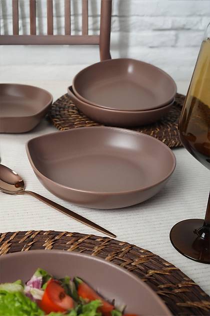 Mat Ak Taupe Serenity Yemek Taba 21 Cm 6 Adet 958