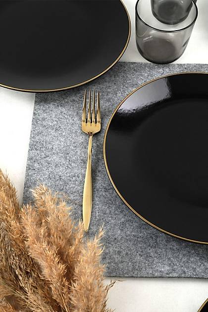 Siyah Ege Gold Servis Taba 26 Cm 6 Adet